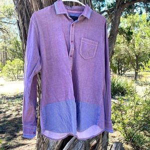 Smash Men’s Button Down Casual Shirt Size Large purple and blue 2 toned